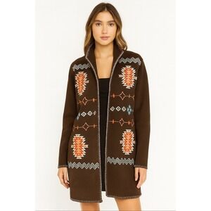 Outback Trading Company Santa Fe Fleece Navajo Jacket Sz. M Whipstitch Trim